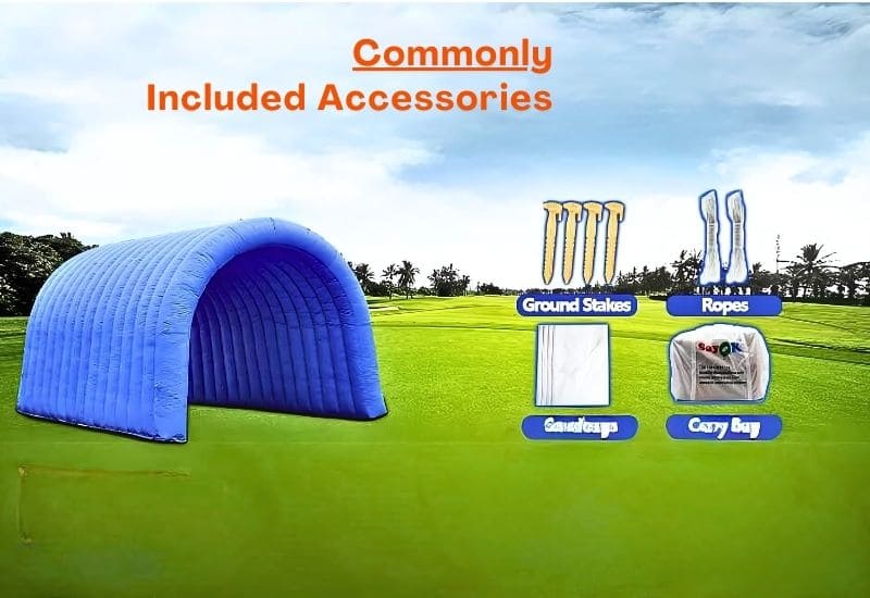 Common Accessories Included with Inflatable Tunnel Tents.