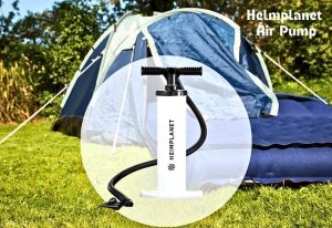 Inflatable tent and Helmplanet Air Hand Pump