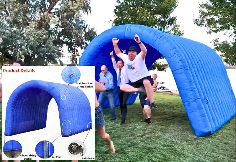 Inflatable Tunnel Tent with Detailed Features and Fun Race Start Point