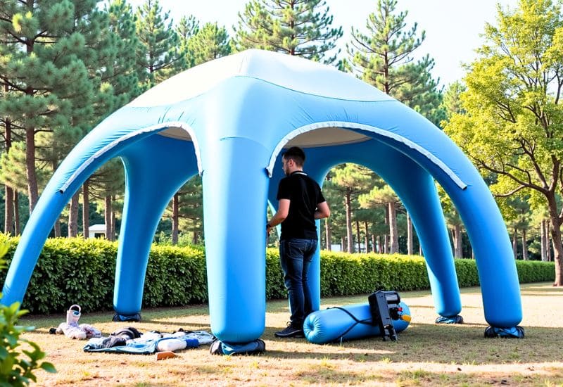 Setting up and Inflatable Canopy Tent for an Event