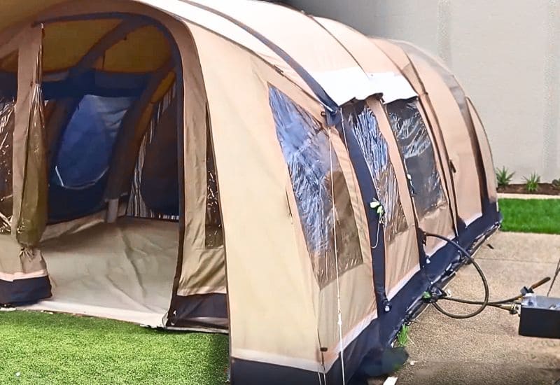 Inflating an Air Tent with an electric Air Pump