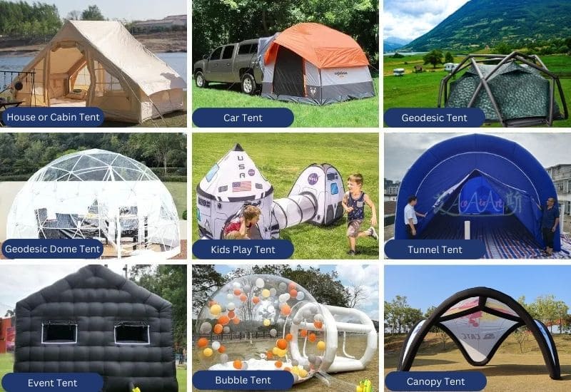 Various Types of Inflatable Tents