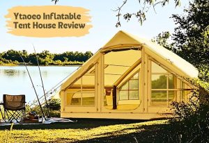 Ytaoeo Inflatable Tent House at a lake side camping site
