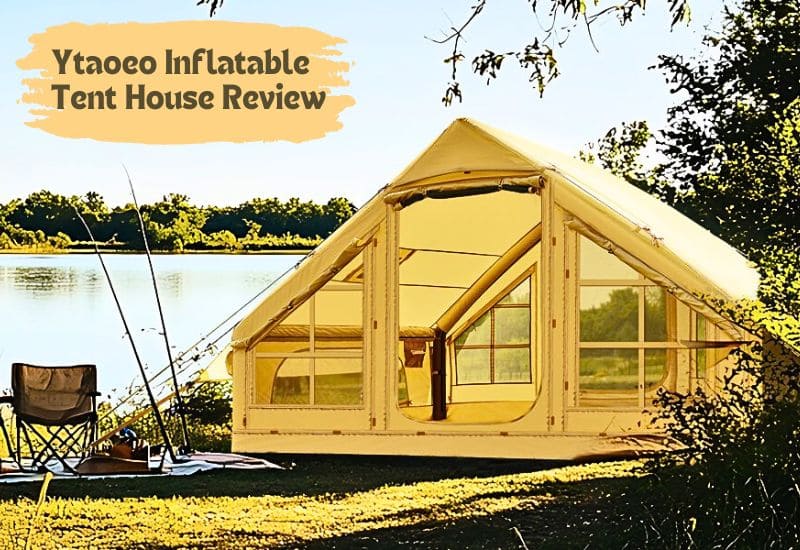Ytaoeo Inflatable Tent House at a lake side camping site
