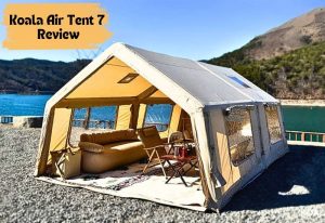 Full view of the RBM Koala Air Tent 7 on a camping site