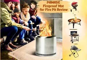 PAMASE Fireproof Mat for Fire Pit when family enjoying camp fire