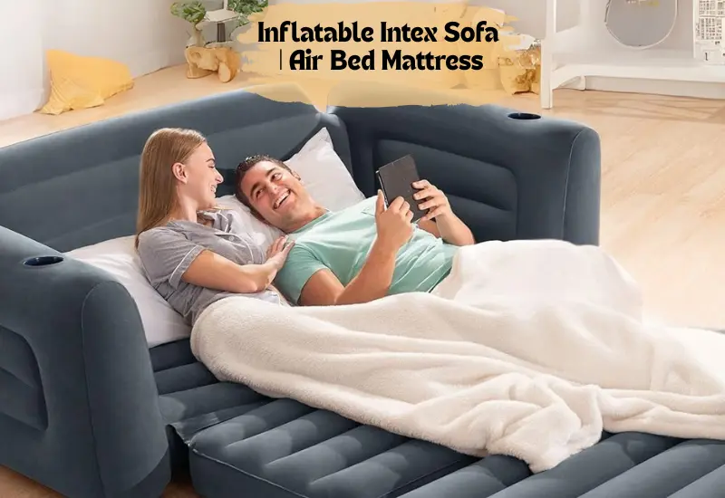 Couple enjoying a happy time on an Inflatable Intex Sofa / Air Bed Mattress